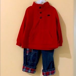 Boys outfit 18-24M pullover carters/jeans- Oshkosh